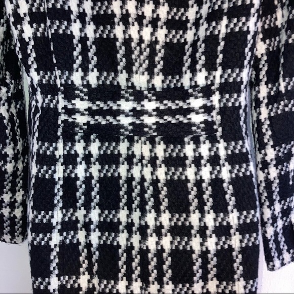 Worthington Long Plaid Jacket Coat 4 Blue White - Picture 5 of 6